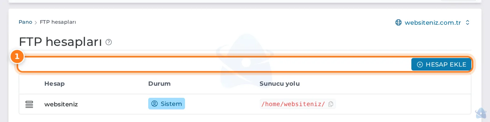 FTP hesapları listesi